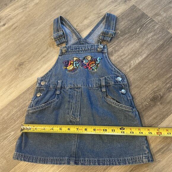 Vintage 1998 Nickelodeon Rugrats Denim Overall Dress Viacom Embroidered SZ 4 REA - Picture 3 of 16